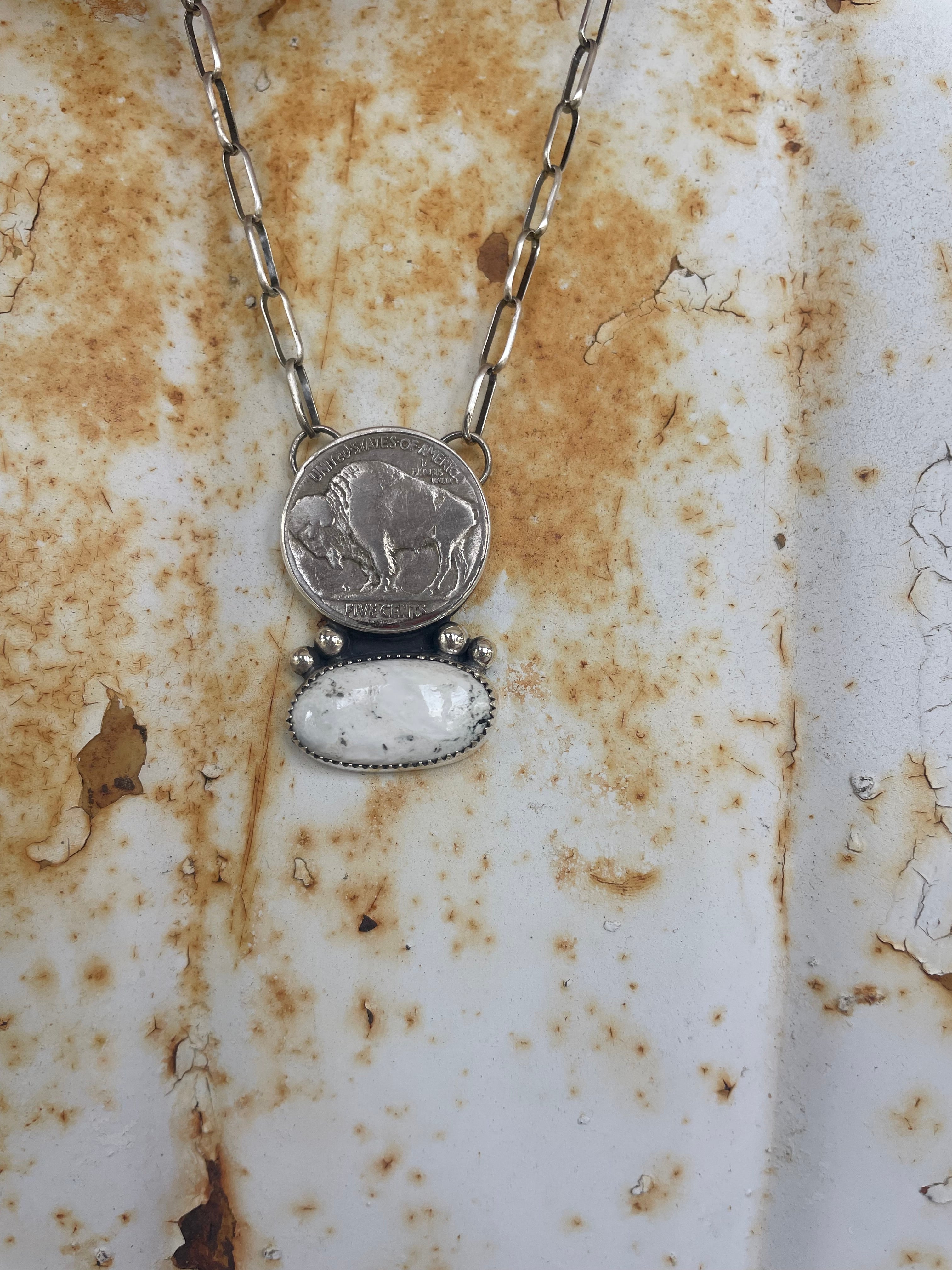 Buffalo Nickel and White Buffalo