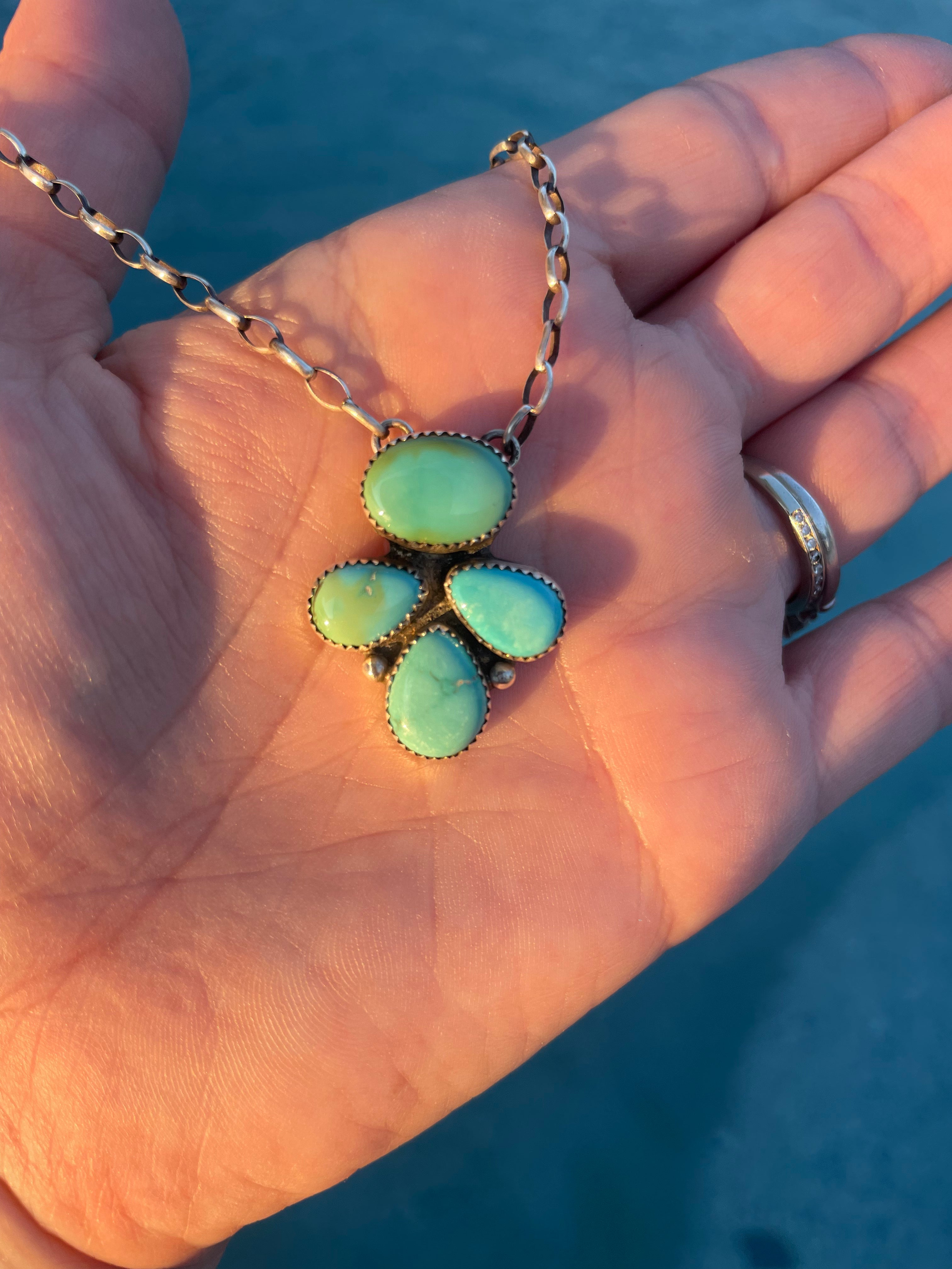 Mixed mine cluster necklace