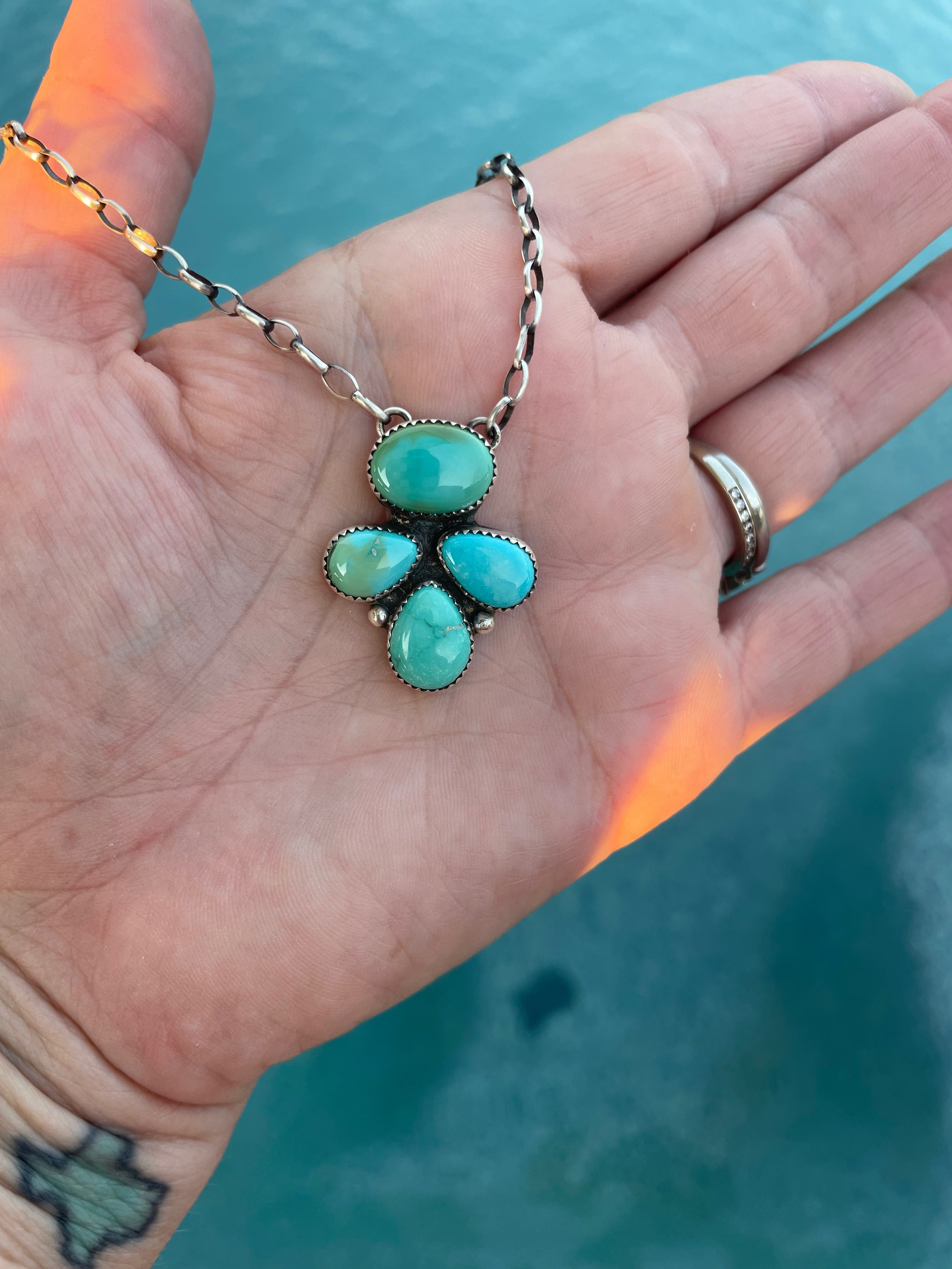Mixed mine cluster necklace
